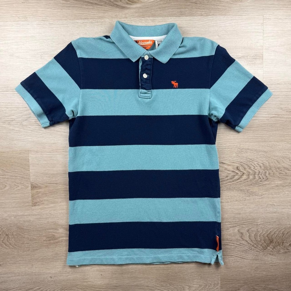 Vintage Y2K Mid 2000s Abercrombie & Fitch Rugby Striped Polo Shirt S